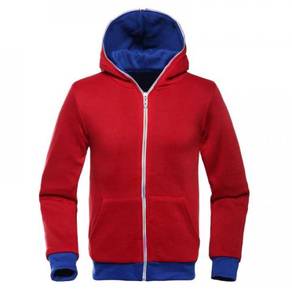 A3434 HOODIE RED BLUE FULL COLORFUL ZiP-UP SWEATER