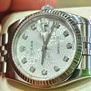 Rolex Datejust 116234 Silver Diamond Dial Pre Own