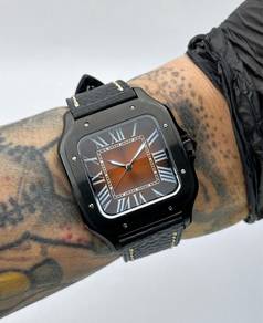 Custom Seiko Mod 38mm Brown Vignette Black Santos
