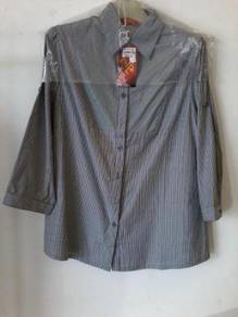 Lady blouse lengan panjang corak jalur