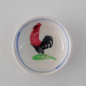 Vintage Chinese Porcelain Rooster Sauce Plate