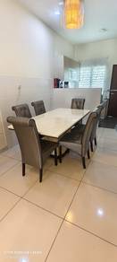 Marble Dining Table with 6 Chairs
