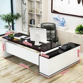 Meja Boss DIRECTOR TABLE WHITE BLACK CEO MANAGER