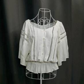 Boho White Off Shoulder Top