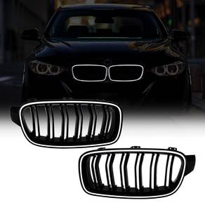 BMW F30 Double Finn LED Grille Full Black