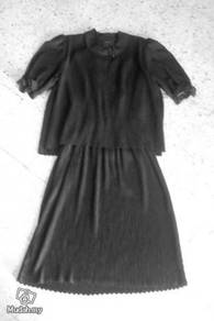 Fully Lined Layered Black Dress