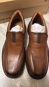 Clarks Gessler Step Dark Tan Leather Slip-On Shoes