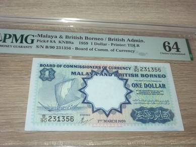 Malaya British Borneo 1 Dollar PMG 64UNC 