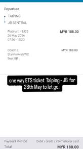 ETS Taiping to JB one way 