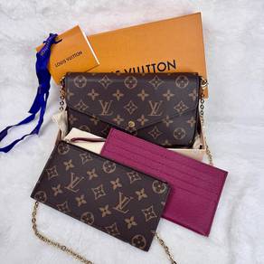 LV Felicie Monogram Canvas with Red Interior