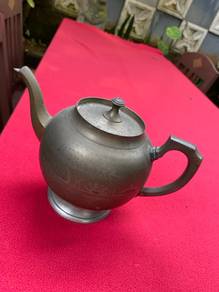 Antique brass round teapot