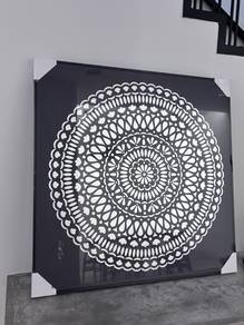 Brand New Silver / Black Mandala Wall Art