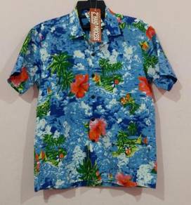 Rare shortsleeve kemeja hawaii beach one pocket