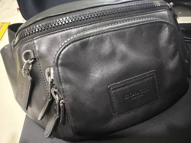 Coach New York Black Leather Waist Bag