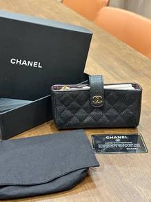 Chanel Black Caviar Leather CC O Pouch