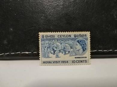 1954 Sri Lanka Ceylon Stamp Queen Royal Visit
