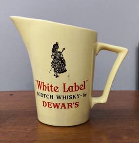 vintage Dewar's white label scotch whisky pitcher