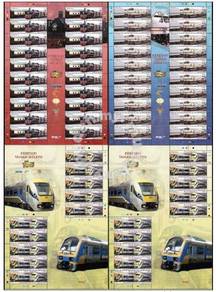 Mint Stamp Sheet 125th KTM Malaysia 2010 4 sheets