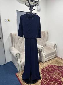 Zara Navy Blue Jumpsuit with Wide Leg Pants