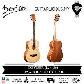 Deviser 34 inch Acoustic Travel Guitar L34-50