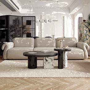 Scarlett Stunning Marble Wood Tea Table Set