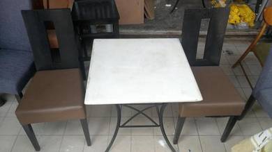 Marble Steel Leg Table wt 2 Design Chair TP229
