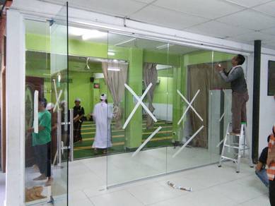 GLASS WALL INSTALL l pasang dinding kaca 12mm l