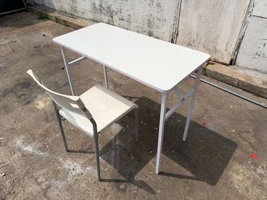 [Set] Meja Lipat Table Foldable + Chair Kerusi