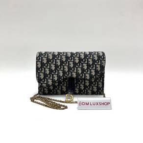 Preloved Dior Saddle Pouch with Chain
