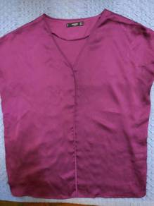 Sheer Soft Beautiful Burgundy Red ##MANGO## top
