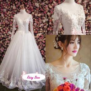 White long sleeve wedding dress gown RBMWD0185