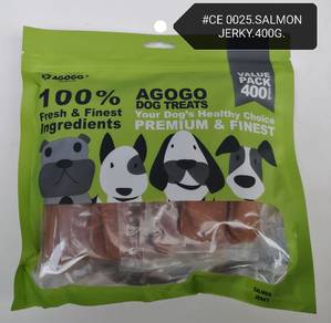 Agogo Salmon Jerky 400gram Dog Treat Snack Anjing
