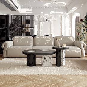 Scarlett Stunning Marble Wood Tea Table Set