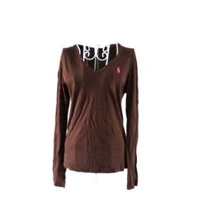 Ralph Lauren Sport V-Neck Long Sleeve Brown T-Shir