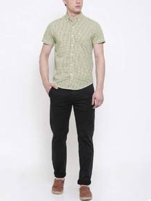 Timberland Men Yellow Slim Fit Checked Casual Shir