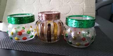 3 biji Bekas gelas air-tight