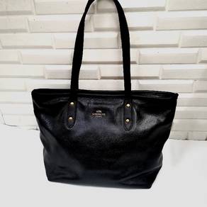 COACH City Zip Tote In Crossgrain Leather Midnight