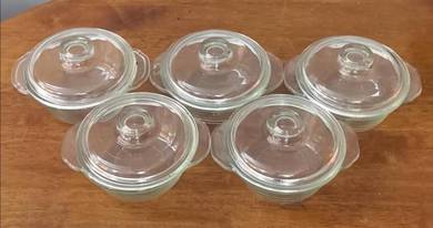 Vintage crown brand clear glass cookie bowl 7