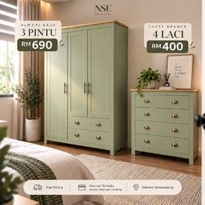 Almari 3 pintu    2 laci