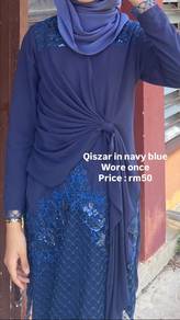 Qiszar kurung in navy blue