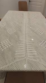 Elegant White Crochet Tablecloth 