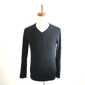 EA7 Emporio Armani Black V-Neck Long Sleeve Tee