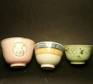 3X historic vintage Japanese WW11 teacups