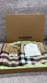 Authentic Burberry Scarf Brown Silk Checkered