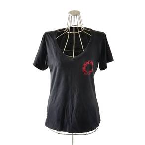 CHROME HEARTS V-Neck Top - Black/Red