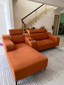 L shape pocket spring velvet 