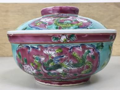 Peranakan Nyonya Phoenix Floral Lidded Bowl | Nyon