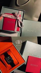 Bonia Ladies Watch with Black Leather Strap