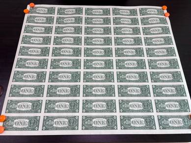 USD 1 uncut 50 in 1 Framed or Unframed