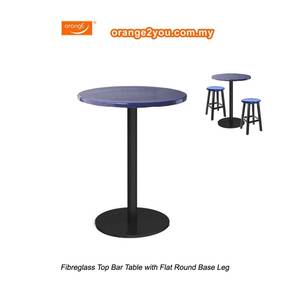 High Bar Table w. Round Flat Base (Fibreglass Top)